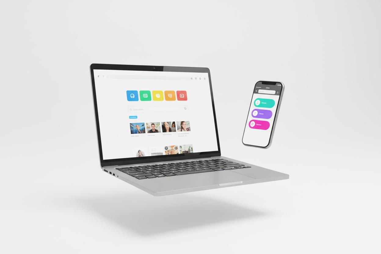Chrome 浏览器在笔记本电脑和手机上运行